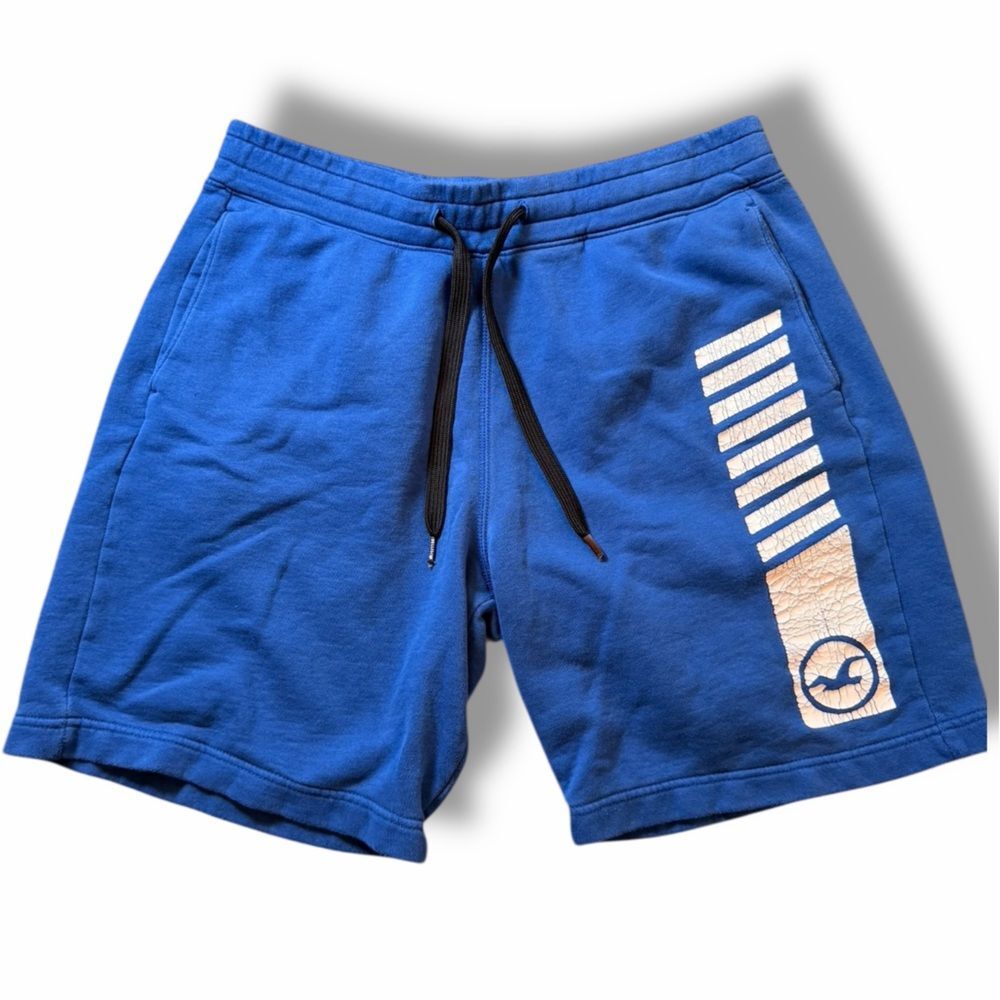 Hollister Blue Oull On Athletic Shorts Cotton Performance Active Mens Size M